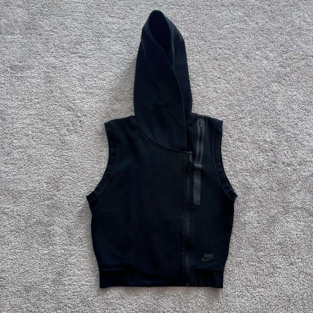 Nike Tech Fleece‎ Hoodie Vest Womens Medium Blue Sleeveless Full Zip 689067-010